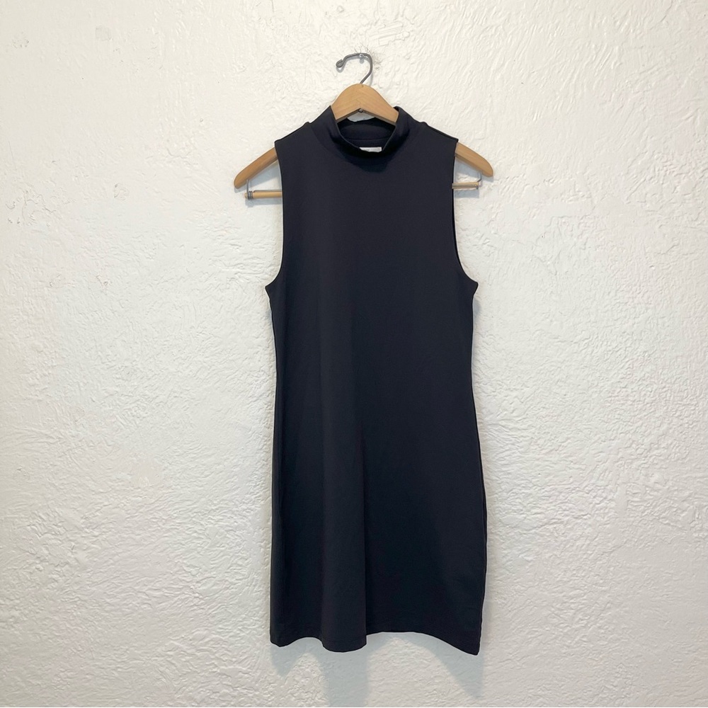 Babaton Aritzia Contour Dress Black Mock High Neck Large L - Picture 2 of 8